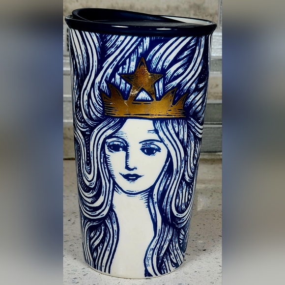 Starbucks Other - 'RARE' 2016 STARBUCKS SIREN w Flowing Hair Double Wall Traveler 12oz